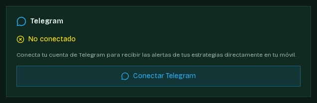 Tarjeta de conexión con Telegram