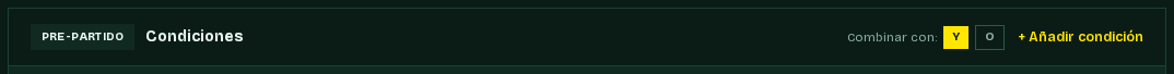 Cabecera del bloque con el selector Y u O
